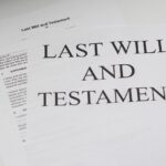 Front page of a will document.