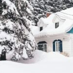House covered in snow.